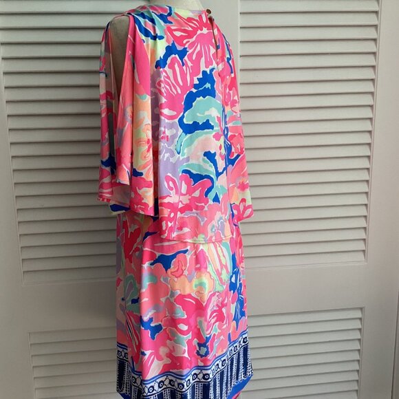 Lilly Pulitzer Gabrielle Caftan Dress Size M Multi Playa Hermosa Print Floral Sl - Picture 14 of 15